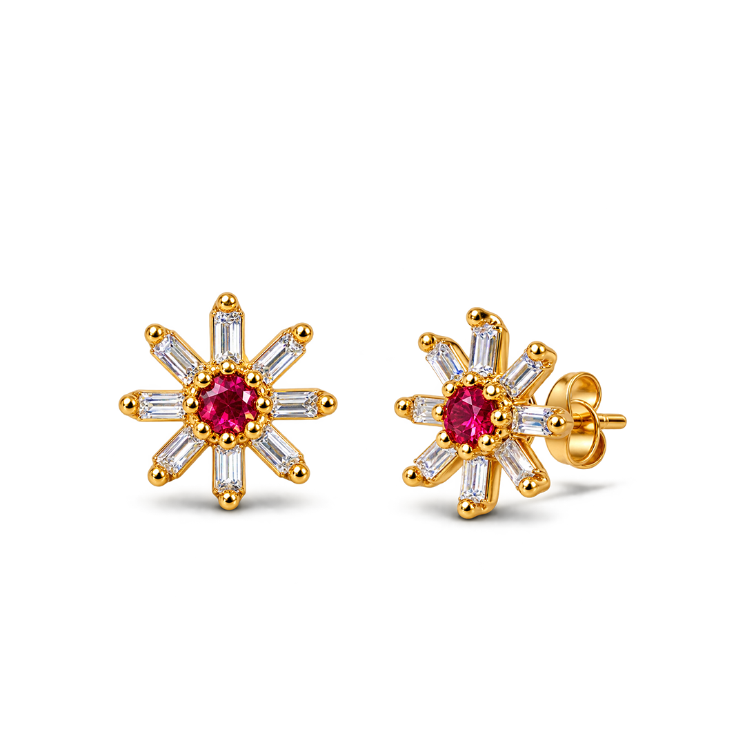 Surya Textured Sunburst Casting Studs